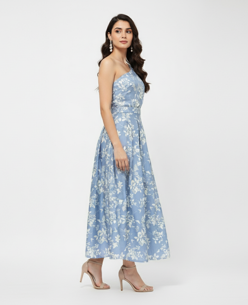 Enchanted One-Shoulder Floral Dress