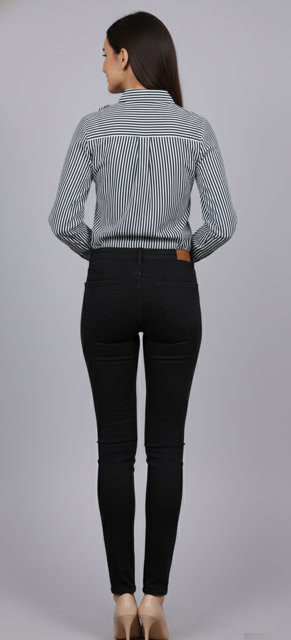 Stripe Floral Shirt (Black)