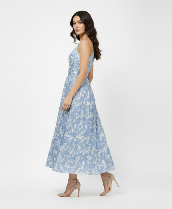 Enchanted One-Shoulder Floral Dress