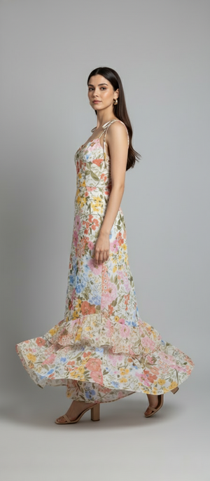 Blossom Layers Maxi Dress (Multi floral)