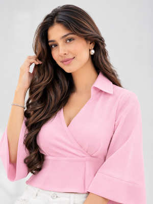 Wrap Crop Top (Pink)