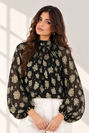 Noir Gold Luxe Top