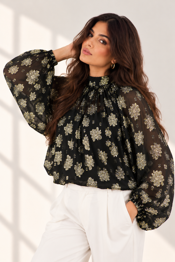 Noir Gold Luxe Top
