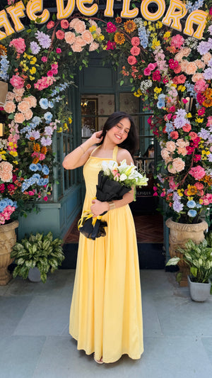 Golden Hour Halter Dress