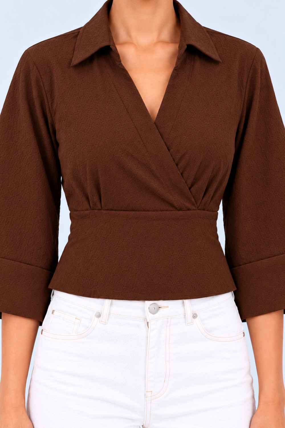 Wrap Crop Top (Brown)