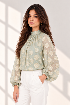 Mint Gold Aura Top