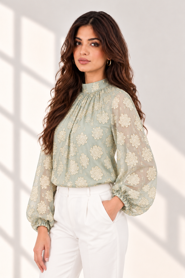 Mint Gold Aura Top