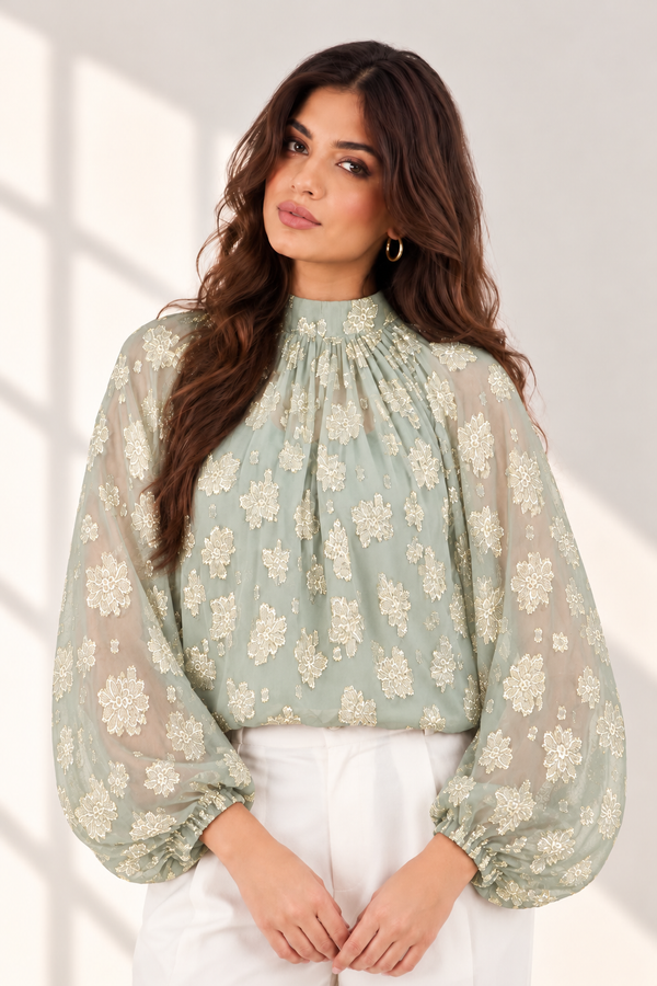 Mint Gold Aura Top