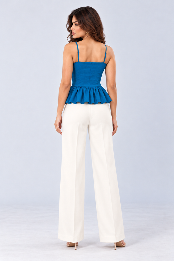 Peplum Strap Top (Blue)
