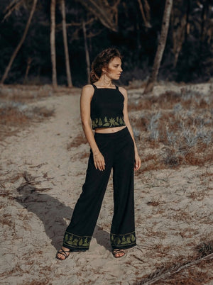 Botanic Charm Co-ord Set (Black)