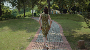 Olive Green Sequin Party Dress