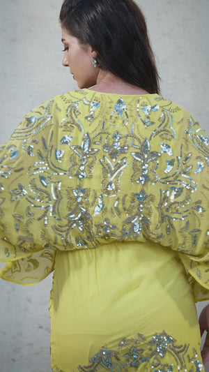 Sunshine Glam Embellished Mini Dress