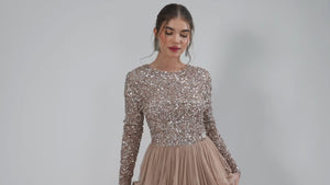 Rose Gold Sequin Evening Gown